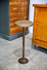 Vintage Watchmaker Drafting Stool Chair Wood  Industrial Bar Stool Metal Base