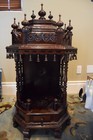 Antique Anglo Indian Carved Rosewood Temple