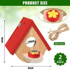 2 Pack Hummingbird Houses With Feeder Wooden Hanging Outside Window Birdhouse