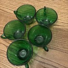 Set Of 6 Vintage Emerald Green Glass Coffee Cups Mugs Mid Century Modern 2x3   