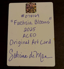 Fuchsia Blooms Aceo Art Card Sabrina De Man Folk Nature Pen Ink 2025 Usa