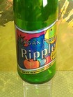 1970s Style  Ripple Wine  Shiny Label On  Green Glass Large  Bottle