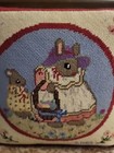 Perfect 8 x8  Vintage Needlework Stool pin Cushion Easter Basket Mouse Vintage