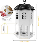 Metal Bird Feeder For Outdoor Hanging  Wild Bird Feeders With Circular Perch  Sq