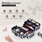Makeup Train Case Makeup Case 12 6 Inch Large Cosmetic Box Organizer Travel S   