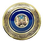 Vintage Jerusalem Souvenir Brass Plate Ornate Grapes Holy Land Collectible