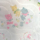 Vintage Baby Blanket Nylon Animals Crib Ruffle Quilt Pastel 43x36 Usa