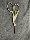 Antique German Wasa Solingen 4 25  Embroidery Sewing Scissors Stork Crane