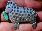 Old M  Begay Navajo Sterling Silver Turquoise Stone Sheep Brooch Pin pendant