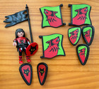 Playmobil Wolf Knights Castle Shields   Flags 4440 Medieval Soldier Figure Lot