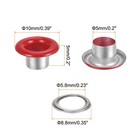 100 Set Round Grommets 5mm Hole Metal Eyelets With Washers  Red