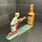 Vintage Southern Comfort Mechanical Coin Bank Penny Shooter Working Cast Metal