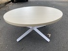 Eames Knoll White Base Plywood Round Coffee Table Mid Century Modern Post Vtg