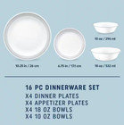 Corelle Mystic Gray 16-piece Mugless Dinnerware Set service For 4