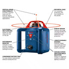 800 Ft  Rotary Laser Level Complete Kit Self Leveling With Hard Carrying Case
