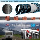 Rv Ladder Flagpole Kit  Carbon Fiber Telescopic Flagpole - 20ft Adjustable