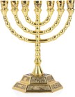12 Tribes Of Israel Menorah  Jerusalem Temple 7 Branch Jewish Candle Holder 8   
