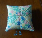 Quilted Pillow Pinwheel Pattern Machine Sewn   Hand Quilted Bowl basket Filler