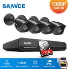 Sannce 1080p Lite 8ch Dvr 4x 2mp Ir Night Security Camera System Outdoor 1tb Hdd