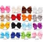 2pcs Large Hair Bow Boutique Baby Girls Grosgrain Ribbon With Clips Headwear