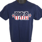 Vintage American Flag T Shirt Mens Size Medium Blue 90s Usa Stars   Stripes