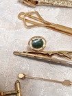 Vintage Tie Bar Clip Lot Of 10 Gold   Silver Tone Swank   More