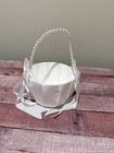 Flower Girl Basket Ring Pillow Set Romantic Satin Bow Pearls Ring Bearer Pillow