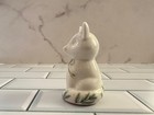 White Ceramic Fox Figurine     Christmas Decor With Gold Bow And Pine New