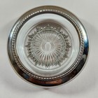 Set Of 8 Vintage Mcm Chrome   Glass Coasters Starburst Bottom Stacking Euc