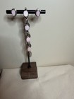 Vintage 925 Sterling Silver Pink Mother Of Pearl Link Bracelet Stud Earrings