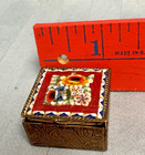 Vintage Italian Floral Micro Mosaic Small Pill Trinket Box Italy Antique Enamel