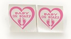 Baby On Board Pink Heart Sign Decal Sticker Car Usa Made 2pcs 