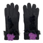 Anna Sui - Black Purple Wool Women s Gloves