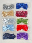 Lots 10 Classic Solid Satin Mens Adjustable Tuxedo Bowtie Wedding Party Bow Tie