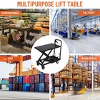 33 5  Lifting Height Single Scissor Hydraulic Lift Table Cart W 4 Wheels 1100lbs