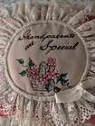 Shabby Chic Vintage Country Grannycore Lace Pillow Cross Stitch Embroidery Lace 