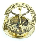 Sara Nautical Antique Brass Sundial Compass  Clock In Medium  Gold 