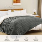 Soft Dark Grey Queen Size Bed Blanket Lightweight Fleece Pattern 90x90 Inch