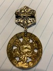 Antique French  Signed Enamel Champleve Double Button Pin Brooch Pat 6969902