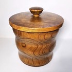 Vintage Mcm Japanese Wooden Ice Bucket Metal Liner