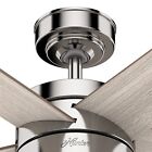 Hunter Fan 52 In Contemporary Indoor Polished Nickel Ceiling Fan With Light Kit