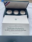 1994 Us Mint U s  Veterans Commemorative Proof Silver Dollar Three Coin Set Coa