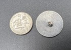 Large Antique Silver Plated Picture Button Art Nouveau Female Head  1-1 16  d2