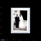 Old Vintage Photo Man Woman Bride Groom Church Wedding Original Snapshot