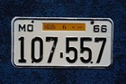 1966 Missouri Truck License Plate