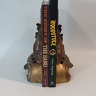 Antique Cast Brass Acanthus Leaf Scroll Mantel Ornaments Bookends Pair 9 