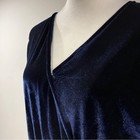 Elegant Navy Velvet Long Sleeve Long Pants Jumpsuit Size Large