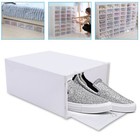 20 24  Stackable Shoe Storage Box Durable Plastic Sneaker Display Case Organizer