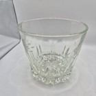 Clear Etched Leaf Rocks Glass Heavy Starburst Base Vintage Style Tumbler