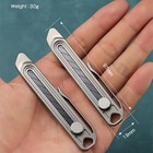 Small Titanium Art Craft Utility Knife Retractable Blade Pocket Paper Cutter Edc